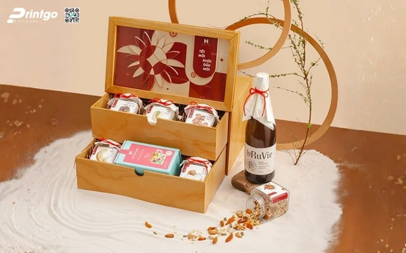 Mẫu hộp quà tết 2 tầng sang trọng và đẳng cấp nhất