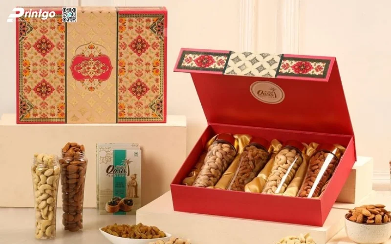 Mẫu hộp quà tết hạt dinh dưỡng nam châm nắp lật