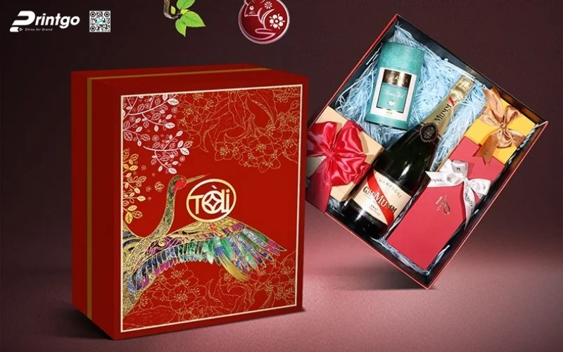 Mẫu hộp quà tết có rượu vang đẳng cấp nhất