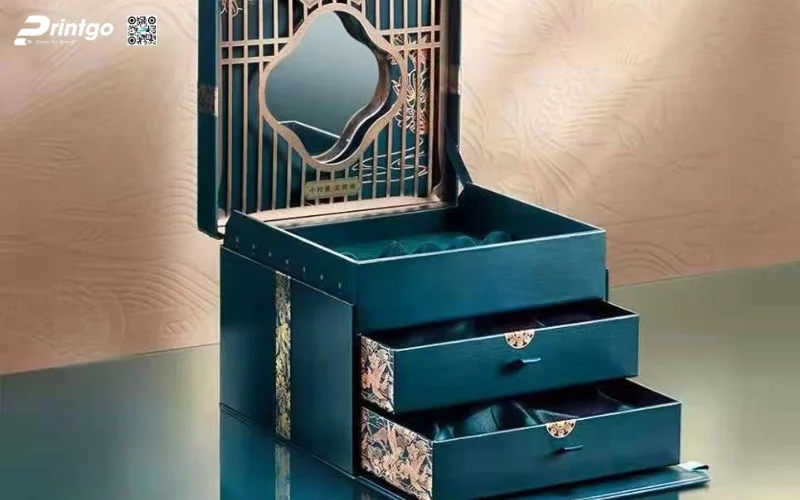 Mẫu hộp quà Tết khách sạn quy cách 2 tầng