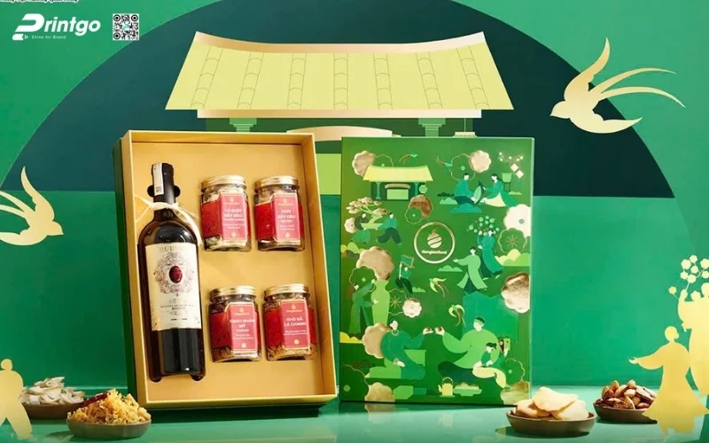 Mẫu hộp quà tết có rượu vang đẳng cấp nhất