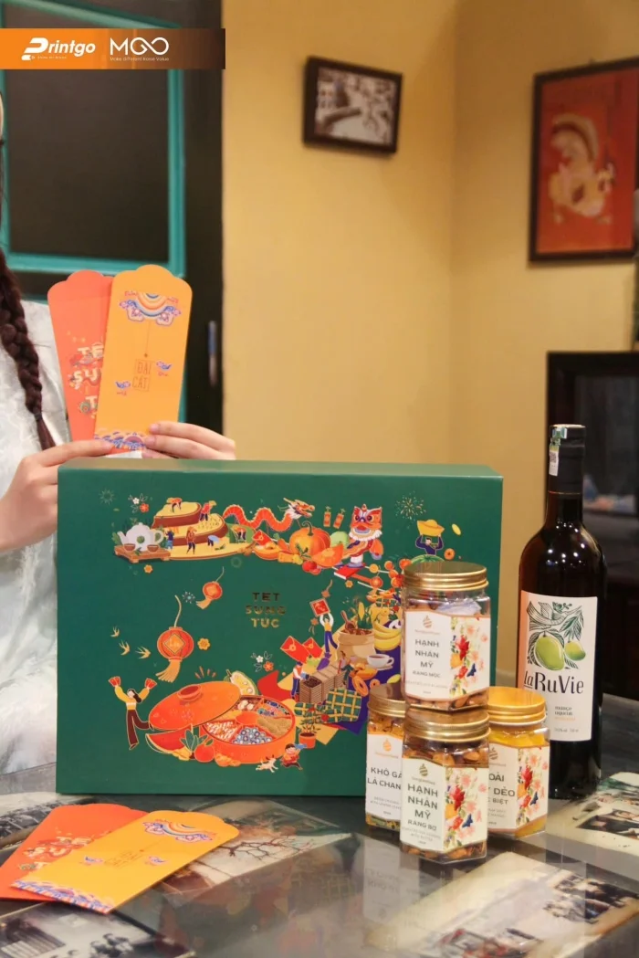 Hộp quà Tết nắp lật nam châm: