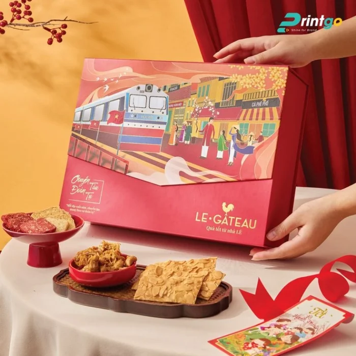 Hộp quà Tết nắp lật nam châm: