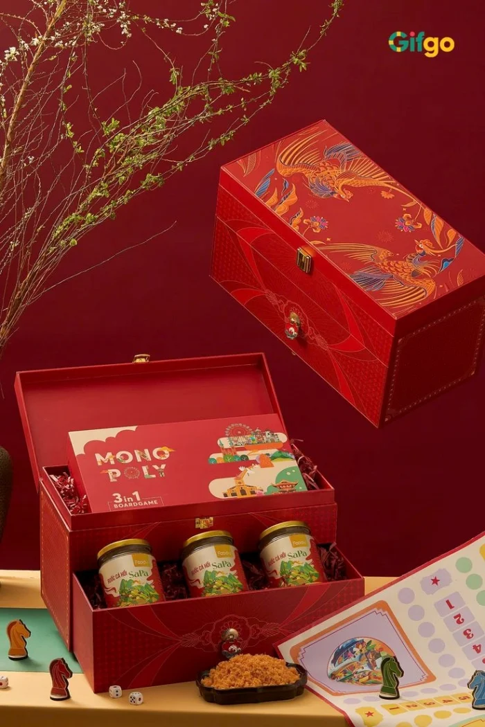 Hộp quà Tết 2 tầng: