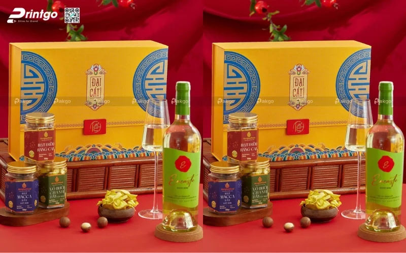 Mẫu vỏ hộp quà tết bán sẵn Đại Cát 