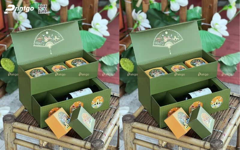 Mẫu hộp quà tết bán sẵn Non Nước khay rượu 