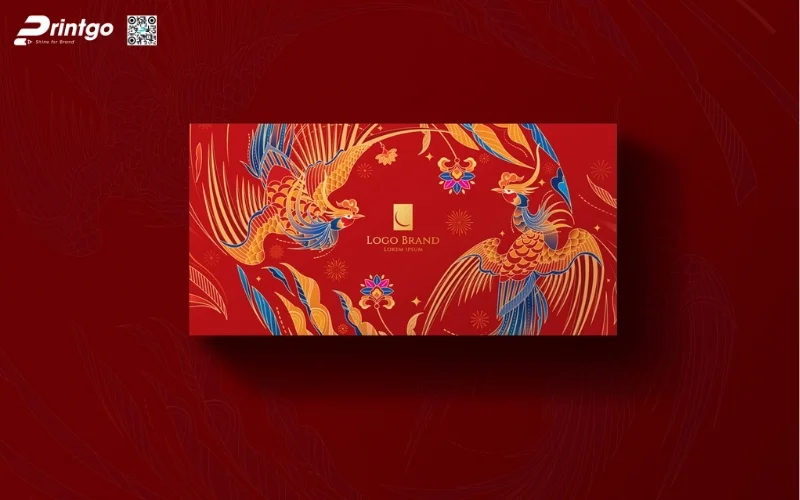 Mẫu hộp quà tết bán sẵn Phượng Uyển Đỏ