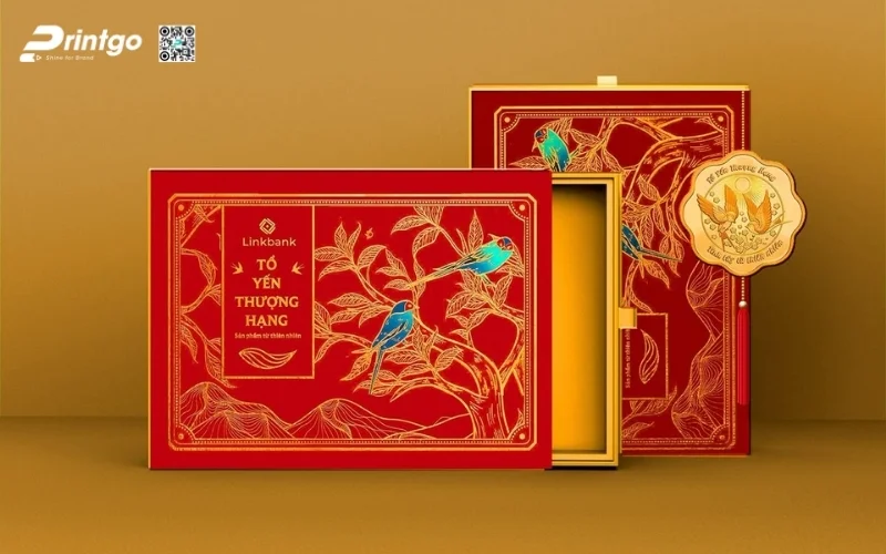 Hộp quà tết premium có hoạ tiết Á Đông 