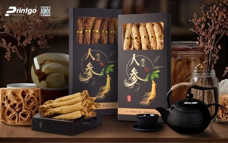 Mẫu hộp quà tết nhân sâm nguyên củ