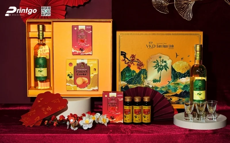 Mẫu hộp quà tết sâm Ngọc Linh