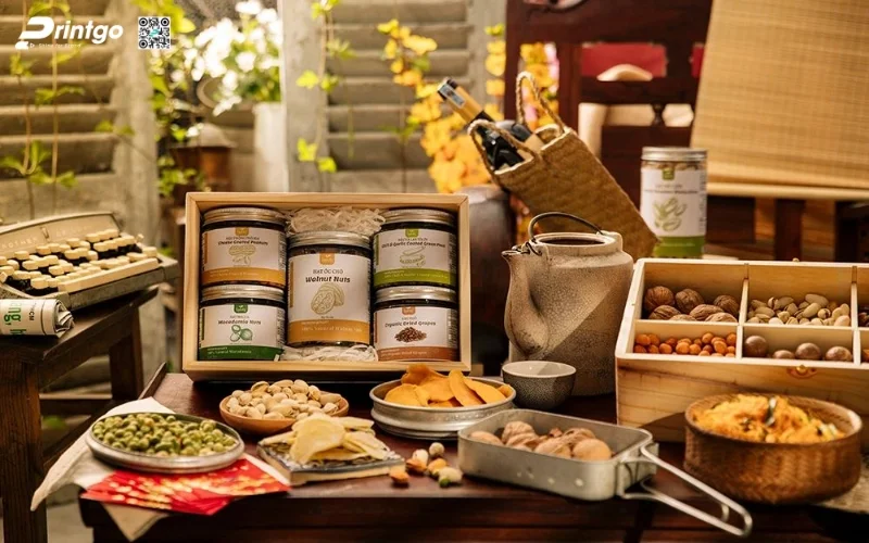 Mẫu hộp quà tết không rượu bằng gỗ