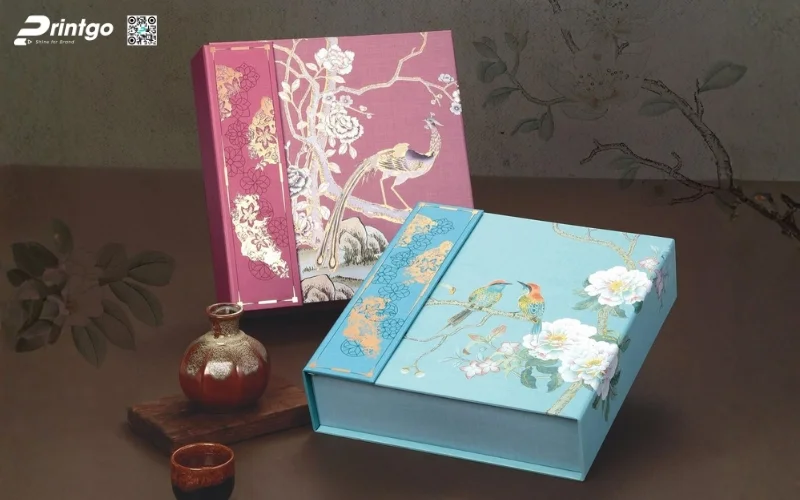 Mẫu hộp quà tết không rượu hình vuông 