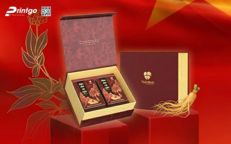 Mẫu hộp quà tết sâm nguyên củ