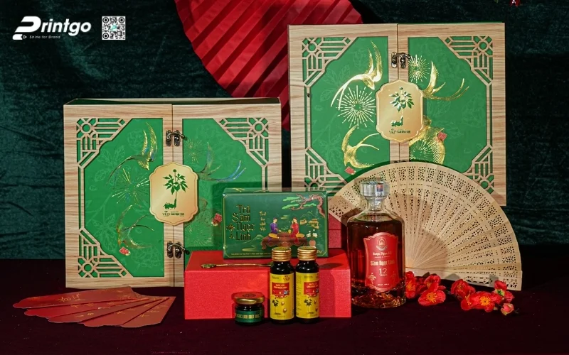 Mẫu hộp quà tết sâm Ngọc Linh