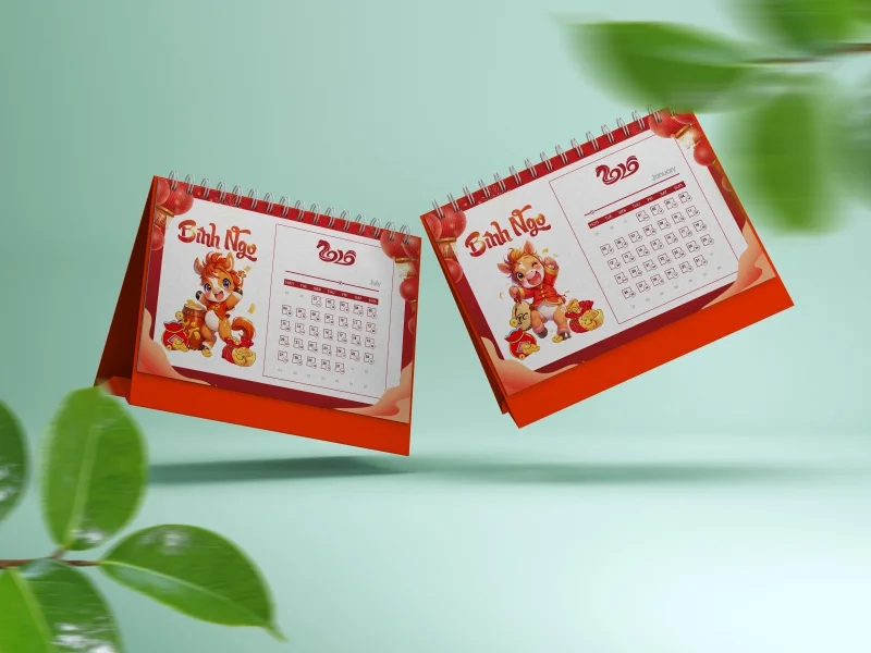 Tải ngay bộ số lịch 2026 vector ngựa dễ thương