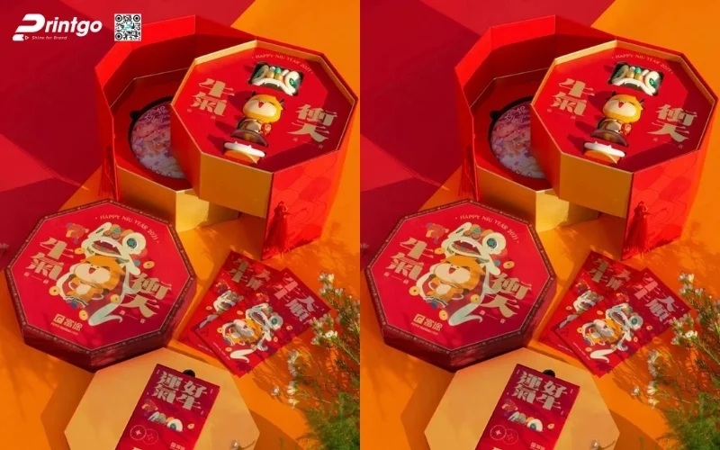 Hộp quà tết độc đáo hình lục giác, bát giác 