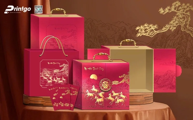 Hộp quà tết luxury thiết kế linh vật con ngựa