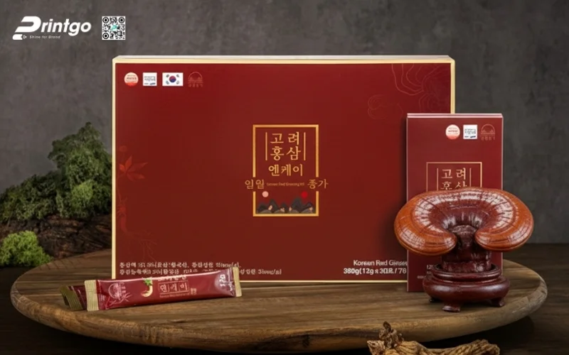 Mẫu hộp quà Tết nấm linh chi cao cấp và sang trọng nhất 2026