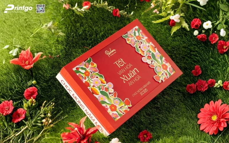 Mẫu hộp quà tết không rượu hình chữ nhật 