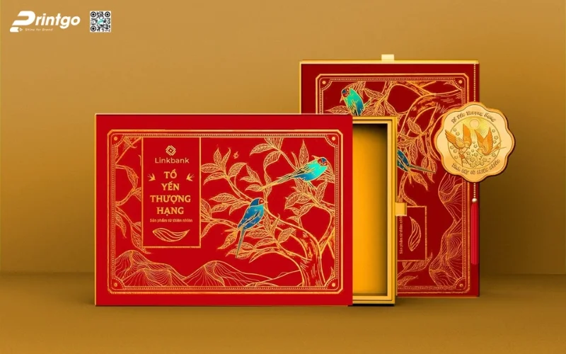 Mẫu hộp quà tết không rượu hình chữ nhật 
