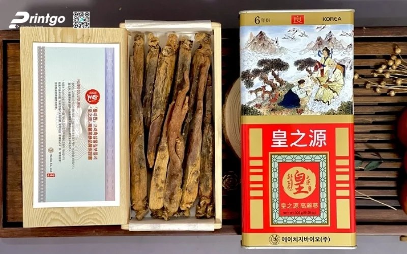 Mẫu hộp quà tết nhân sâm nguyên củ