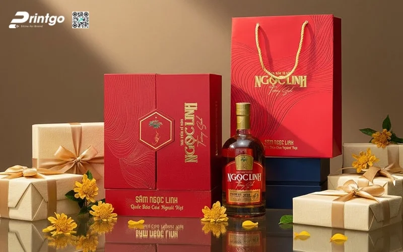 Mẫu hộp quà tết sâm Ngọc Linh