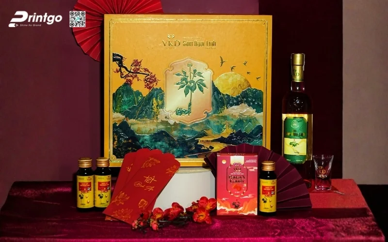 Mẫu hộp quà tết sâm Ngọc Linh