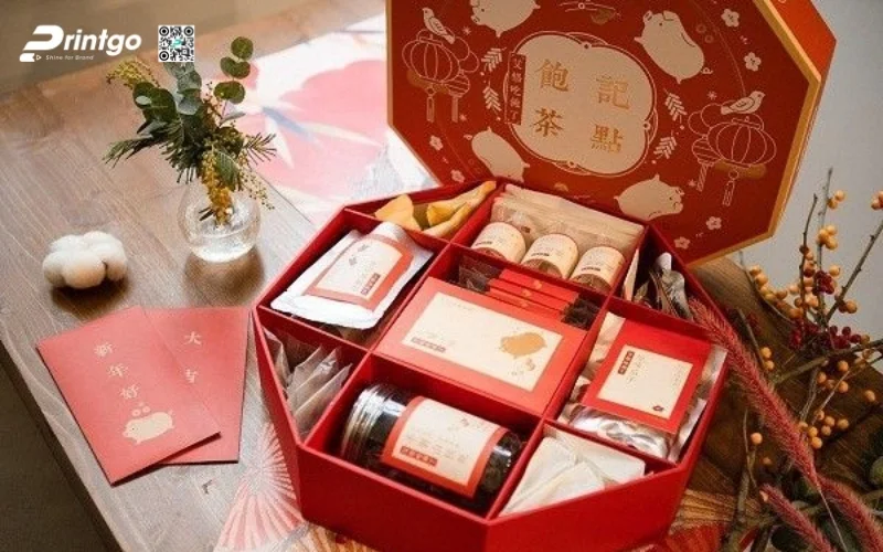 Cấu tạo của hộp quà Tết lục giác bao gồm những gì?
