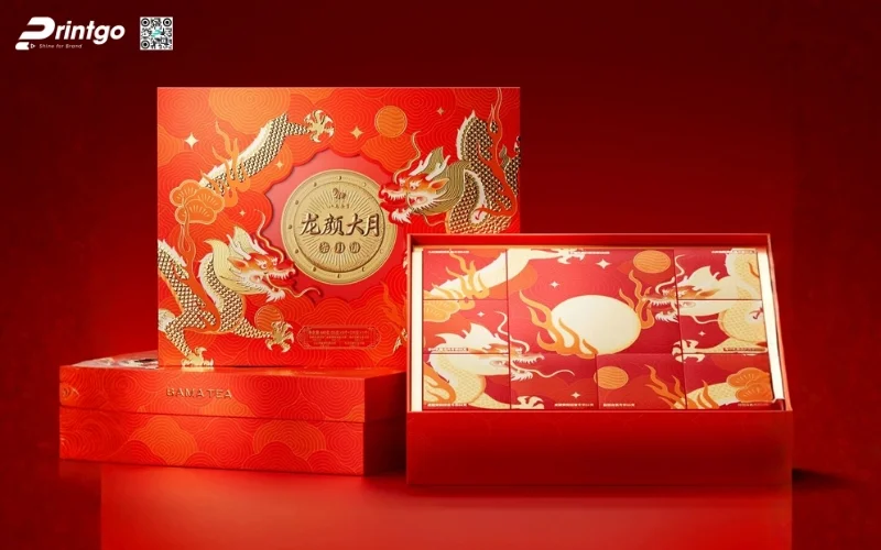 Mẫu hộp quà tết không rượu hình chữ nhật 