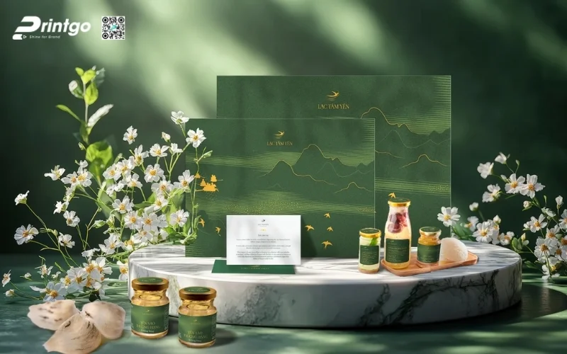 Hộp quà tết premium có hoạ tiết Á Đông 