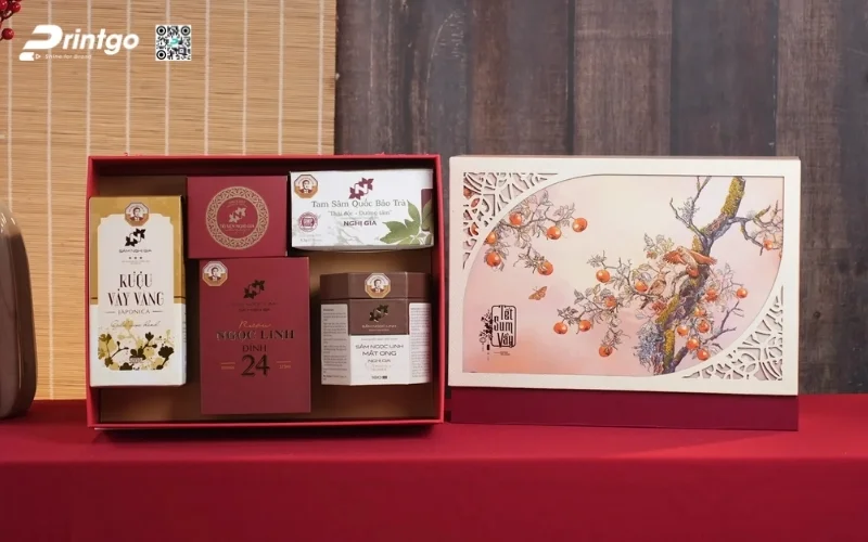 Mẫu hộp quà tết sâm Ngọc Linh