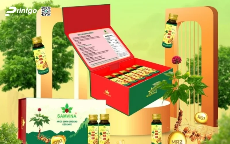 Mẫu hộp quà tết sâm Ngọc Linh