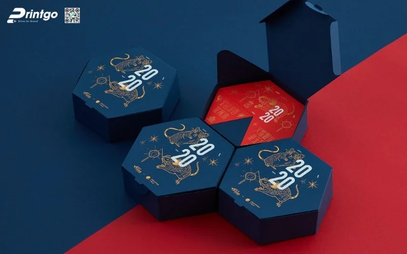 Hộp quà tết độc đáo hình lục giác, bát giác 