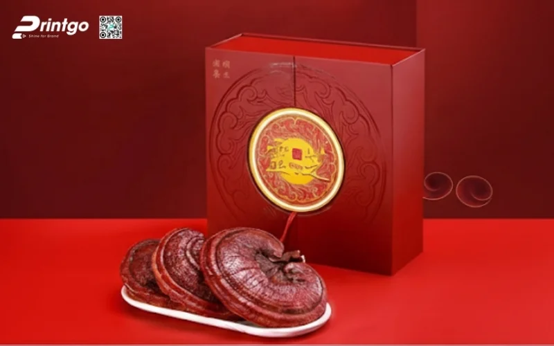 Mẫu hộp quà Tết nấm linh chi cao cấp và sang trọng nhất 2026