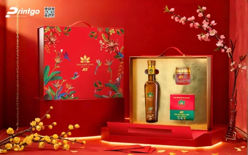 Mẫu hộp quà tết sâm Ngọc Linh