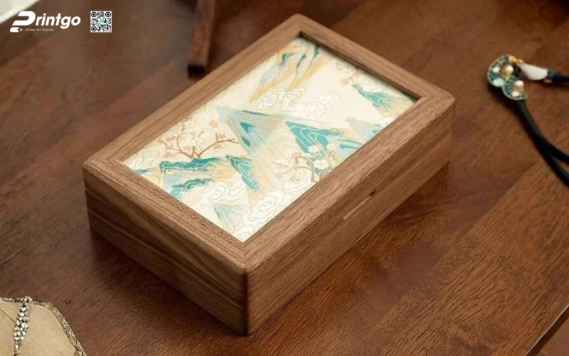 Mẫu hộp quà tết không rượu bằng gỗ