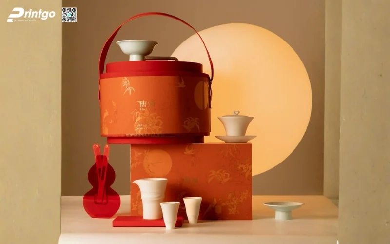 Mẫu hộp quà tết không rượu hình tròn