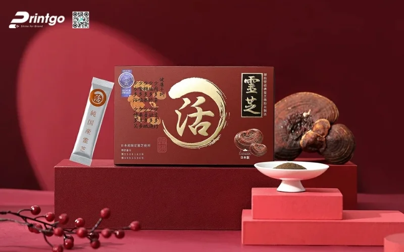 Mẫu hộp quà Tết nấm linh chi cao cấp và sang trọng nhất 2026