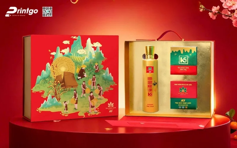 Mẫu hộp quà tết sâm Ngọc Linh