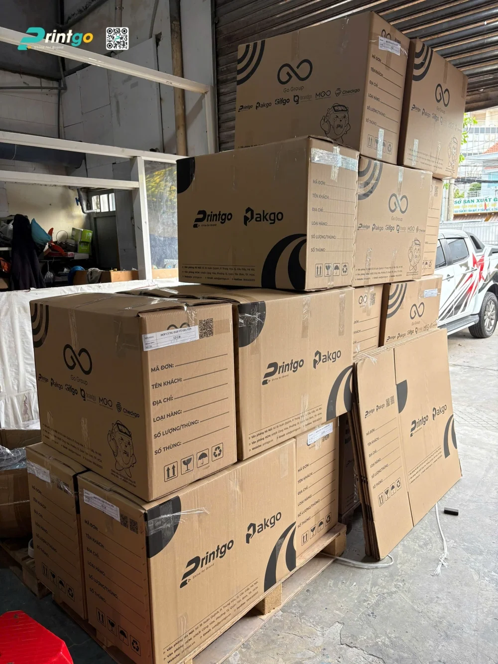 Hộp quà tết Agribank Thanh Hoá được đựng trong thùng carton 5 lớp