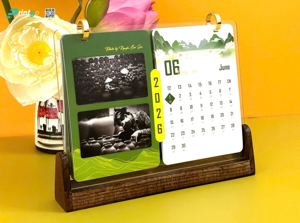 Dự án in lịch để bàn đế gỗ Ninh Bình