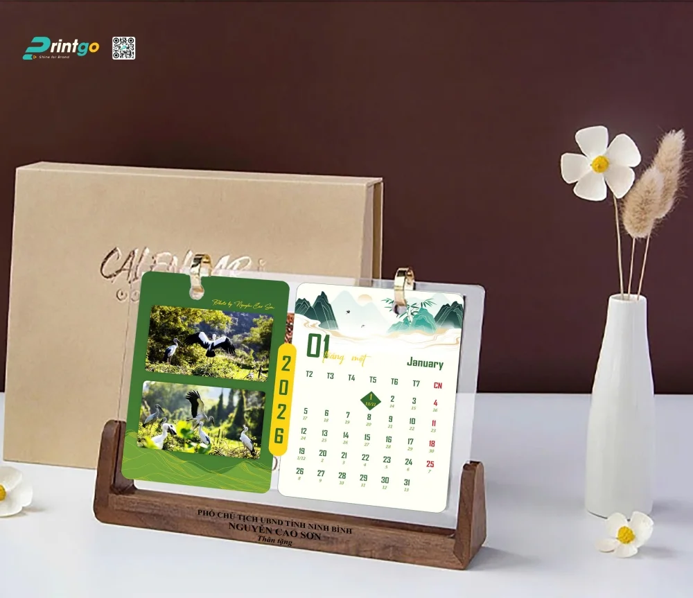 Dự án in lịch để bàn đế gỗ Ninh Bình