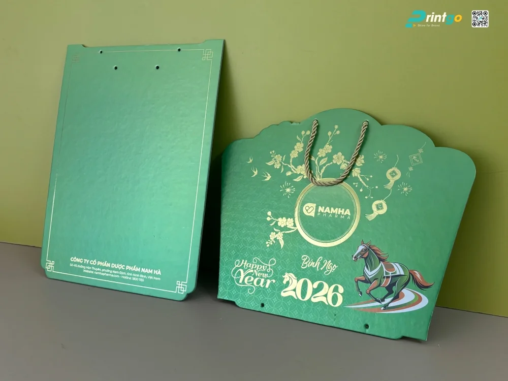 Lịch tết dược phẩm Nam Hà ấn Sử dụng giấy carton lạnh bồi giấy couche