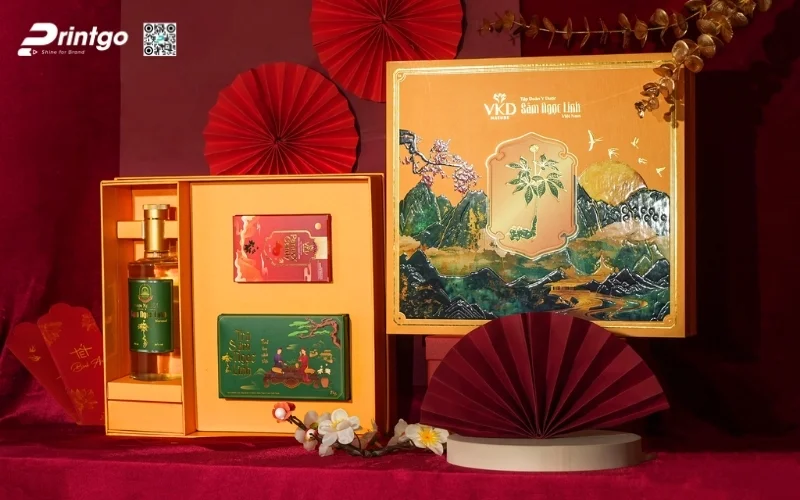 Mẫu hộp quà tết sâm Ngọc Linh