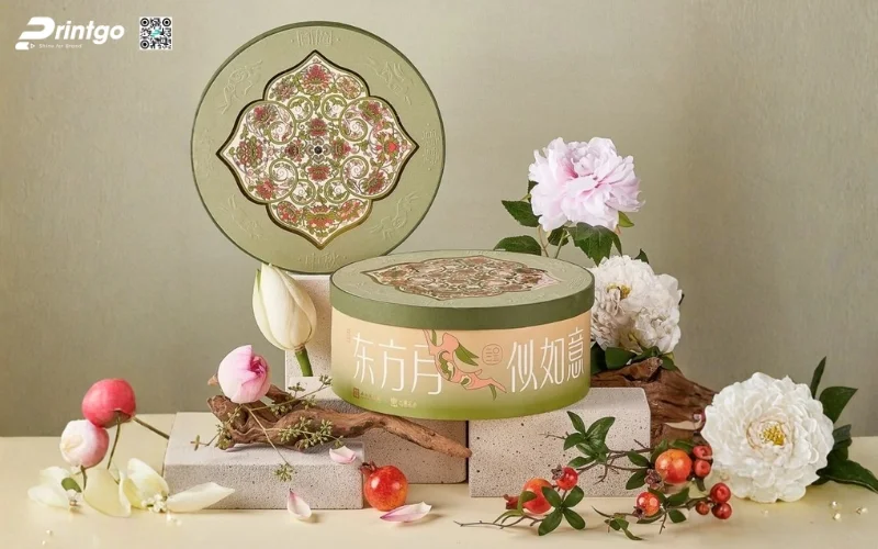 Mẫu hộp quà tết không rượu hình tròn