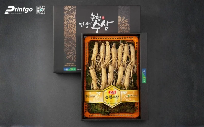 Mẫu hộp quà tết nhân sâm nguyên củ