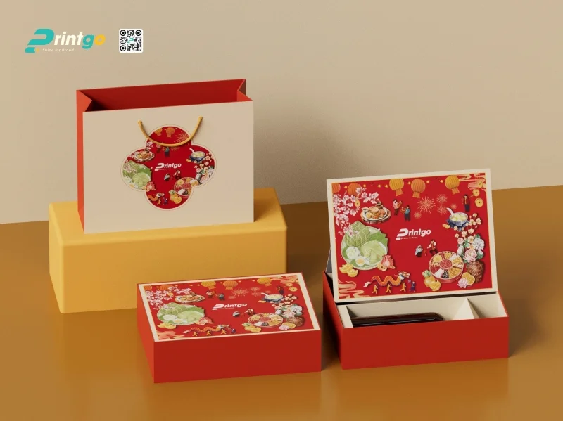 Hộp đựng quà Tết có sẵn Bách Vị Xuân chất lượng 