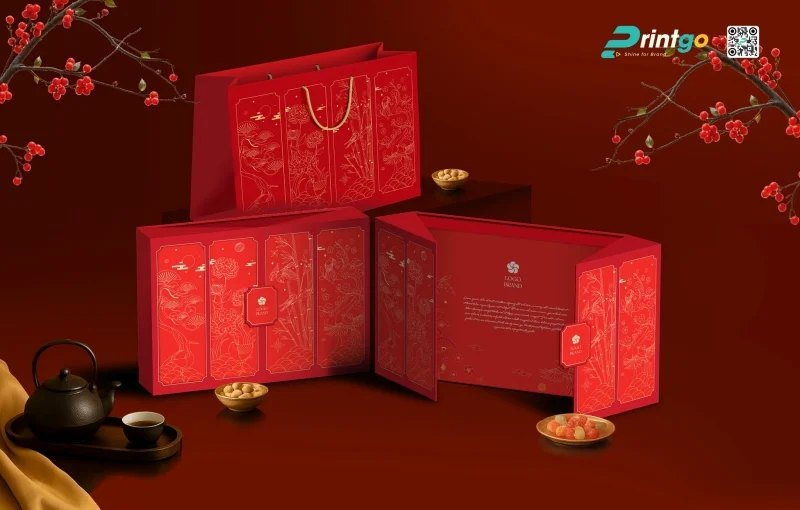 Hộp đựng quà Tết có sẵn Hiên Nhã chỉn chu 