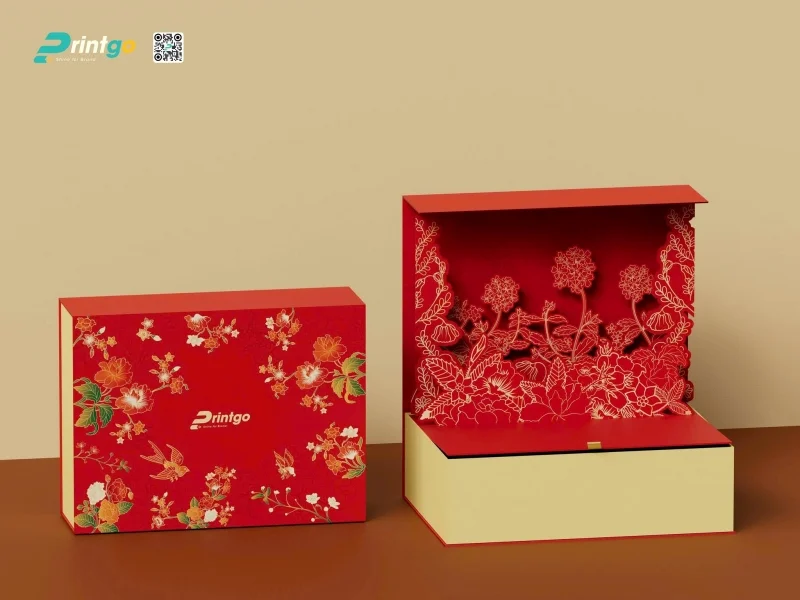 Hộp đựng quà Tết có sẵn Tường Hoa đẳng cấp 