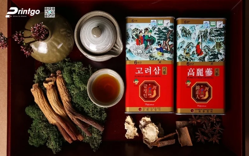 Mẫu hộp quà tết nhân sâm nguyên củ